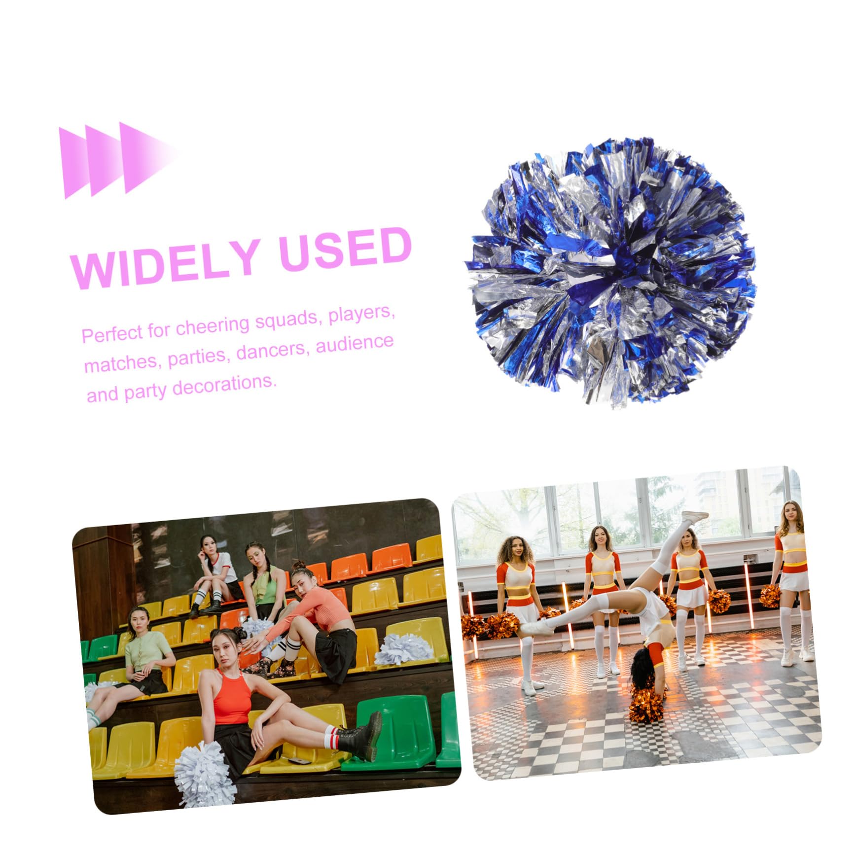 Amazon.com : BESPORTBLE 2Pcs Blue and White Cheerleading Pom Poms